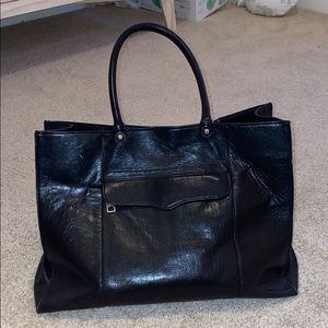 Rebecca Minkoff black leather tote bag